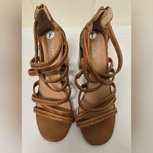 Market & Spruce Brown Strappy Sandals-NWOT